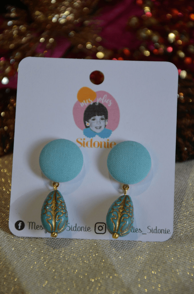 Mini Sidonie pendantes baroque bleues