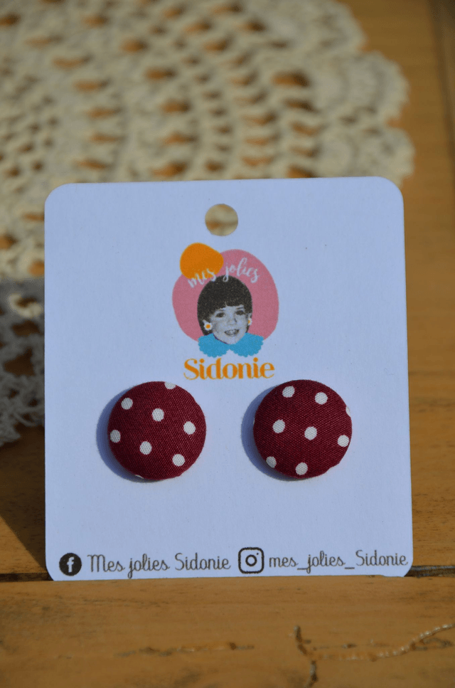 Mini Sidonie bordeaux pois