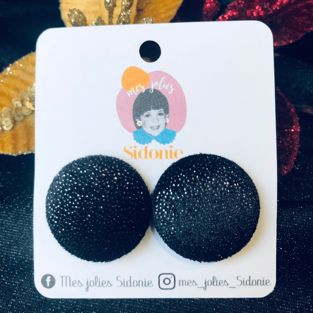Sidonie noire à paillettes argent
