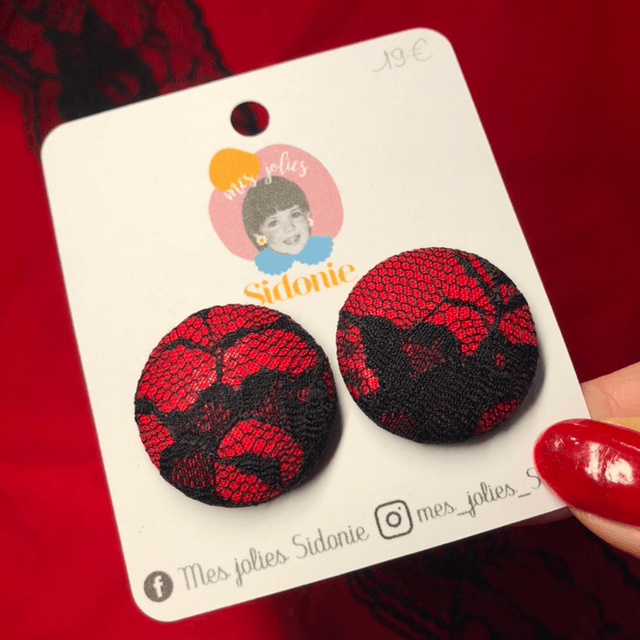 Sidonie rouge dentelle noir