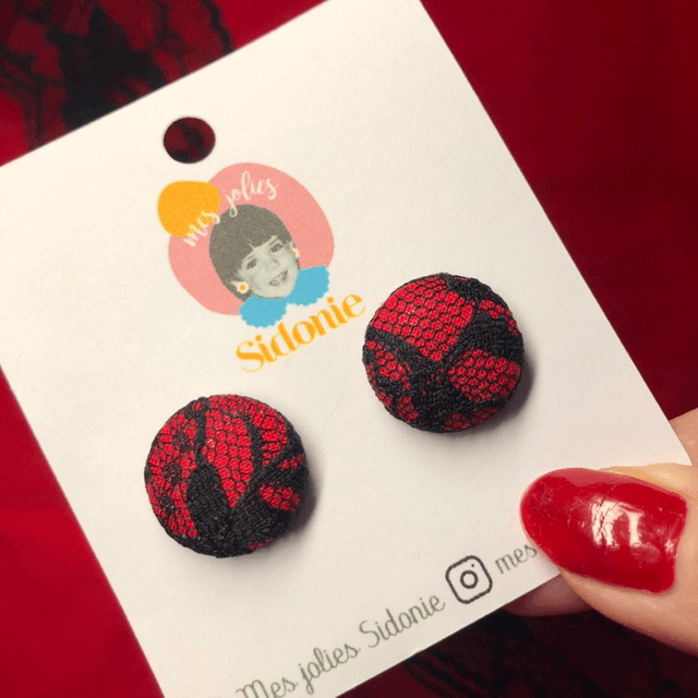 Mini Sidonie rouge dentelle noir