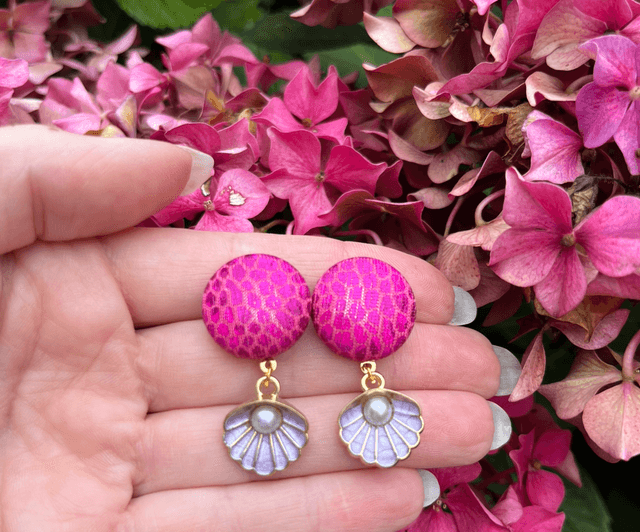 Mini sidonie écaille de sirène coquillage mauve