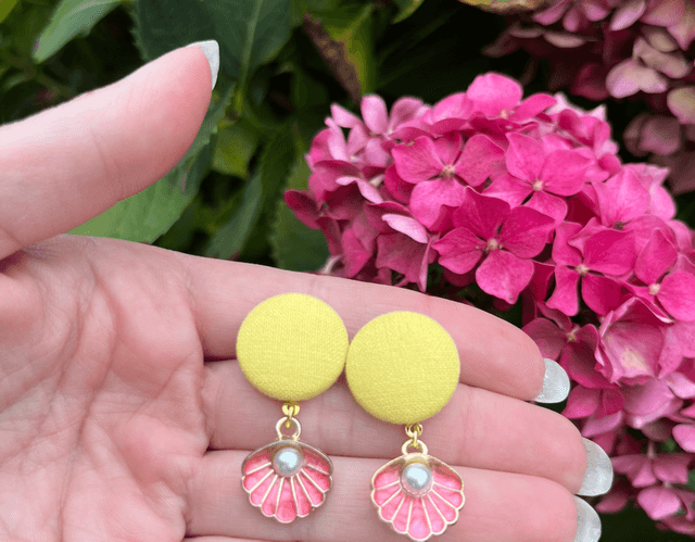 Mini Sidonie jaune coquillage corail