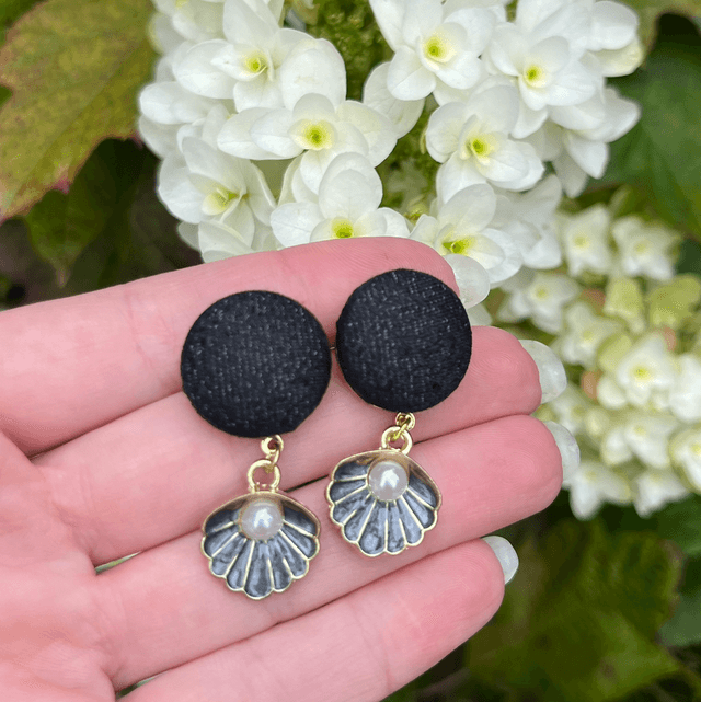 Mini Sidonie noir brillant coquillage noir