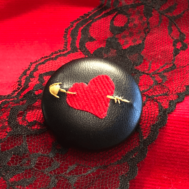 Bague Sidonie cuir brodée