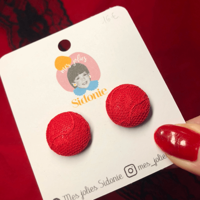 Mini Sidonie rouge dentelle rouge