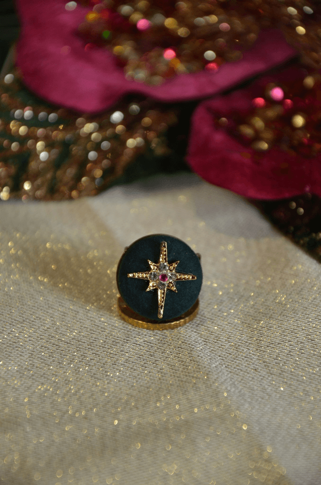 Bague vert étoile gatsby