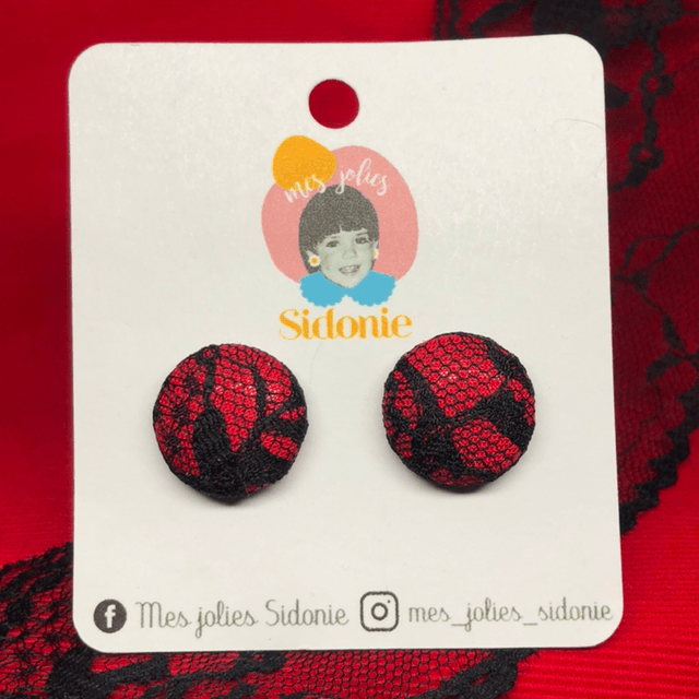 Mini Sidonie rouge dentelle noir