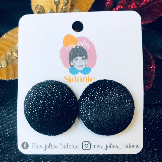 Sidonie noire à paillettes argent