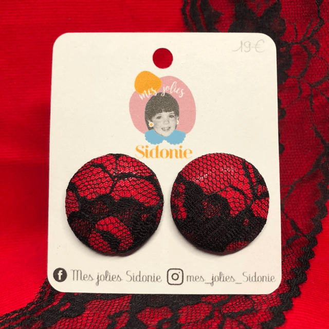 Sidonie rouge dentelle noir