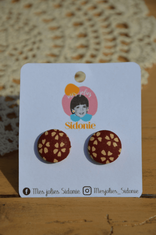 Mini Sidonie bordeaux fleurs beige