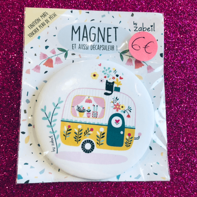 Magnet décapsuleur &quot;caravane retro&quot;