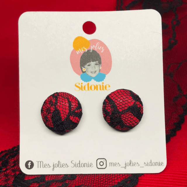 Mini Sidonie rouge dentelle noir